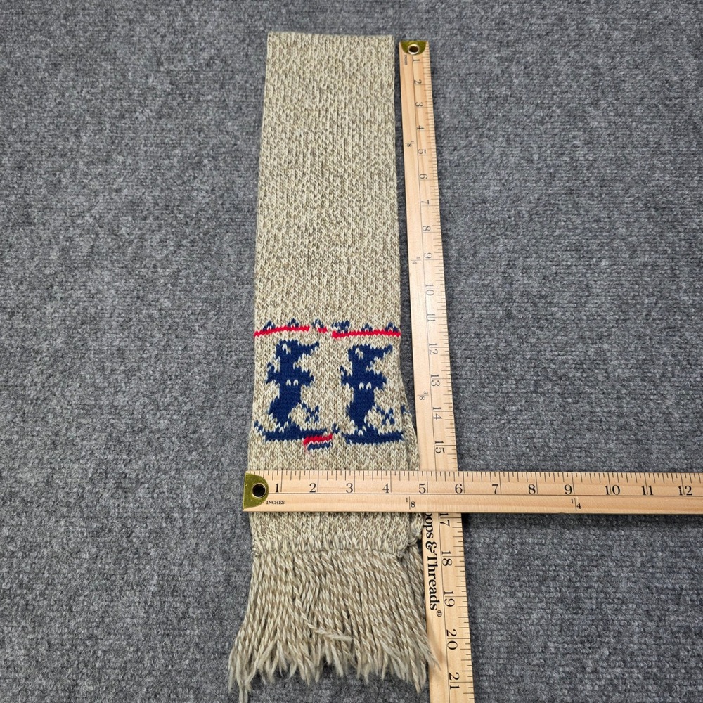 Vintage Hansen Skiing Mouse Knit Scarf Made in USA Novelty Winter Retro Rare - Picture 7 of 7